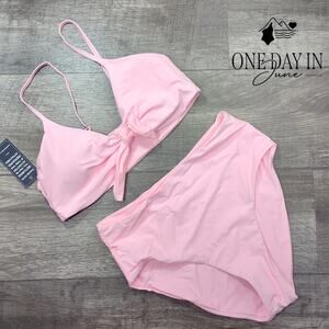 Blooming Jelly High Waist Tie Knot Bikini Swimsuit Size L